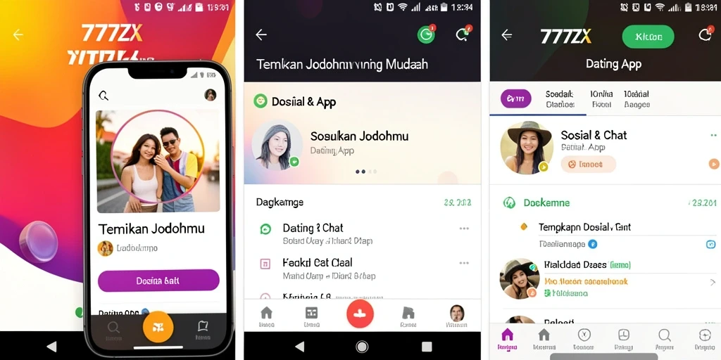 Antarmuka pengguna aplikasi 777ZX yang modern dan menarik.
