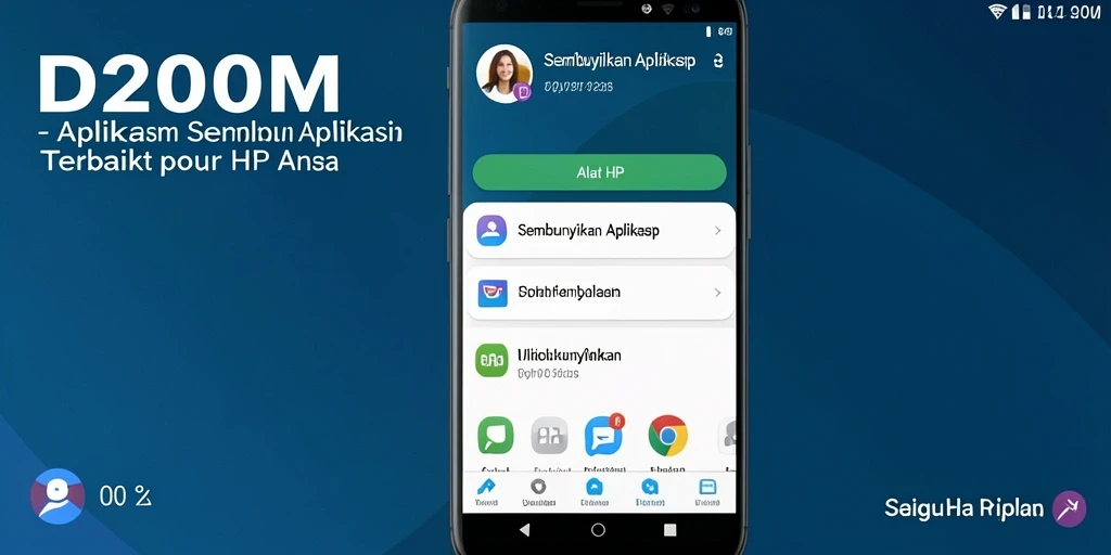 Tampilan antarmuka D200M yang sederhana dan efektif untuk menyembunyikan aplikasi.