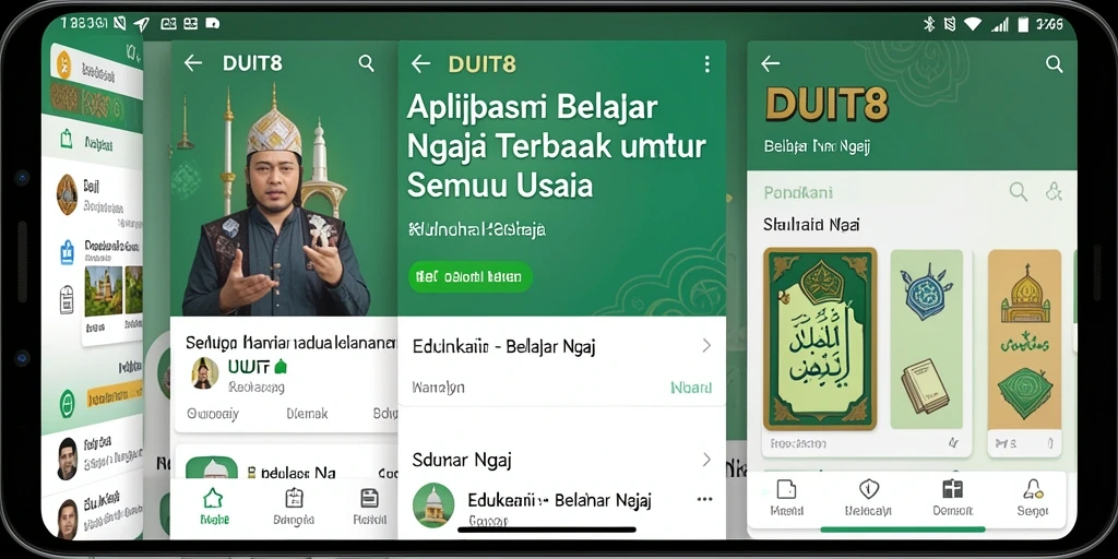 Tampilan antarmuka interaktif aplikasi DUIT8 untuk belajar ngaji.