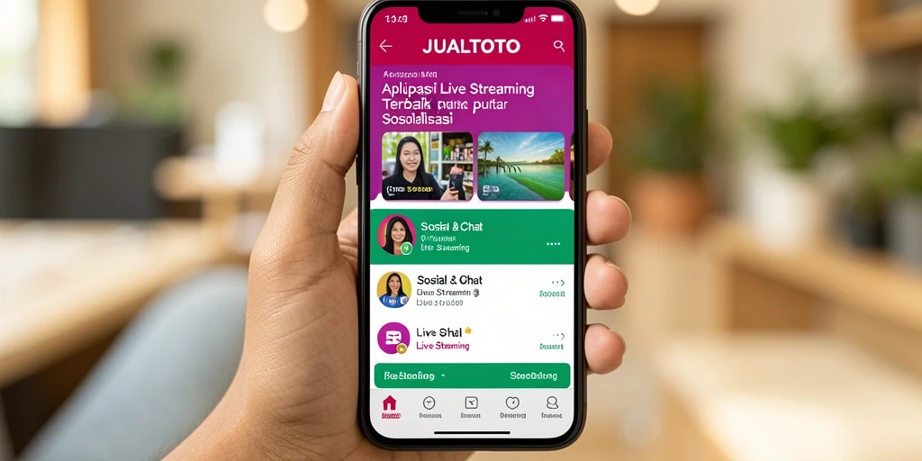 Antarmuka JUALTOTO menampilkan fitur Live Streaming yang menarik dan mudah digunakan.