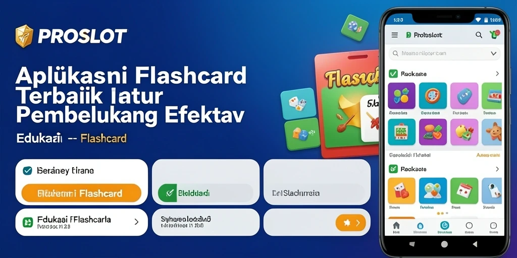 Tampilan antarmuka pengguna aplikasi PROSLOT untuk flashcard.