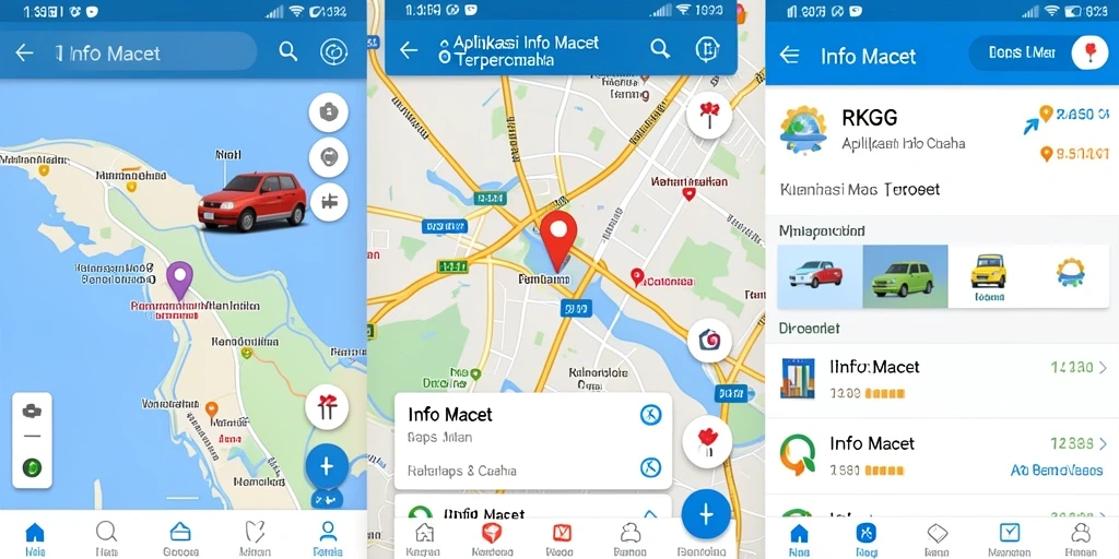 Antarmuka RKGG menunjukkan peta lalu lintas yang real-time dan informasi kemacetan.