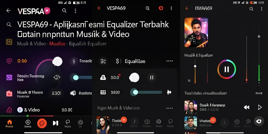 Antarmuka VESPA69 menampilkan kontrol Equalizer yang mudah digunakan.